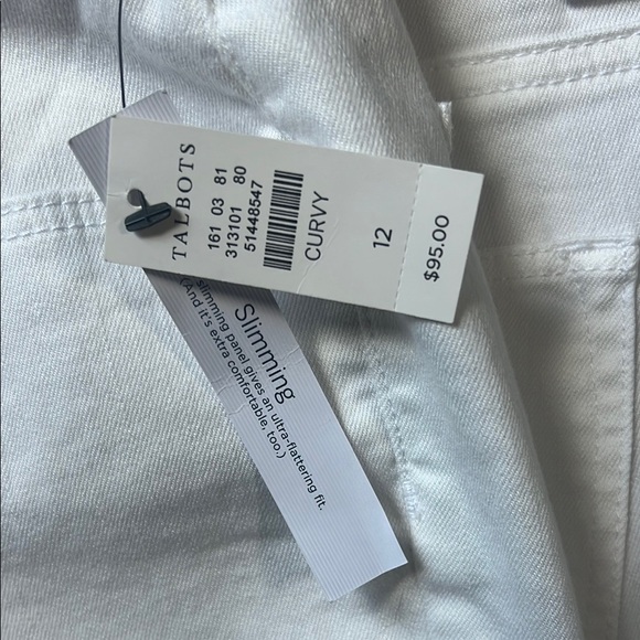 Talbots | Flawless High-Waist Straight-Leg Curvy | Women's White Jeans | 12 - Picture 4 of 16